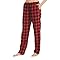 YUSHOW Pantalon Pijama Mujer Largos Algodón Franela a Cuadros Dormir Suaves Ropa de Ocio Partes Abajo de Pijamas con Bolsillos y Cordón Invierno,Rojo negro a cuadros,S
