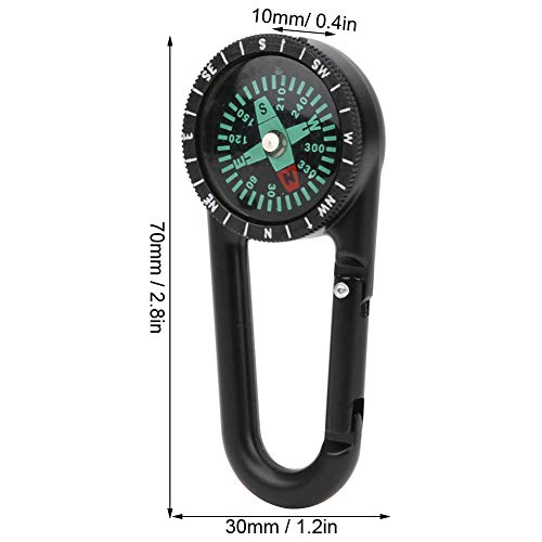 Junlucki Mini bússola, fivela multifuncional de navegação, bússola portátil de liga de zinco para ac