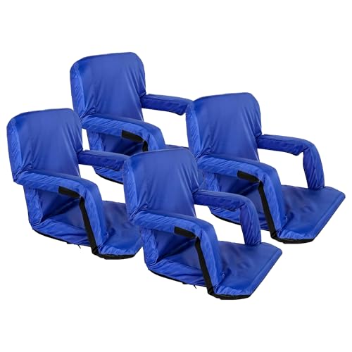 Camco 4 Pack 16” x 20” Portable Reclining Stadium Seat,...