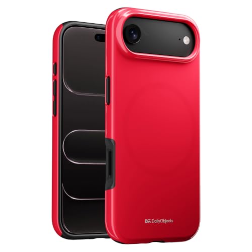 Image of DailyObjects Enamel Bumper MagSafe Case for iPhone Air Compatible with Mag-Safe Wireless Charging | Red Hybrid Magnetic Back Cover