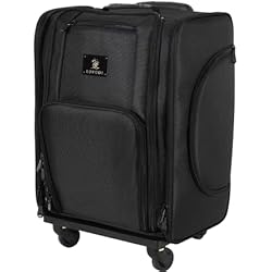 Maletas Para Patines Profesionales LUVODI Maletin Maquillaje Profesional Ruedas: Maleta Trolley Maquillaje de Nylon Carro Organizador Cosmetico Grande para Viaje Manicura Peluqueria Estetica Color Negro