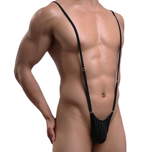 Men's Underwear Thong Jockstrap Flap Brief Black Sexy Front Stretch Bulge Pouch