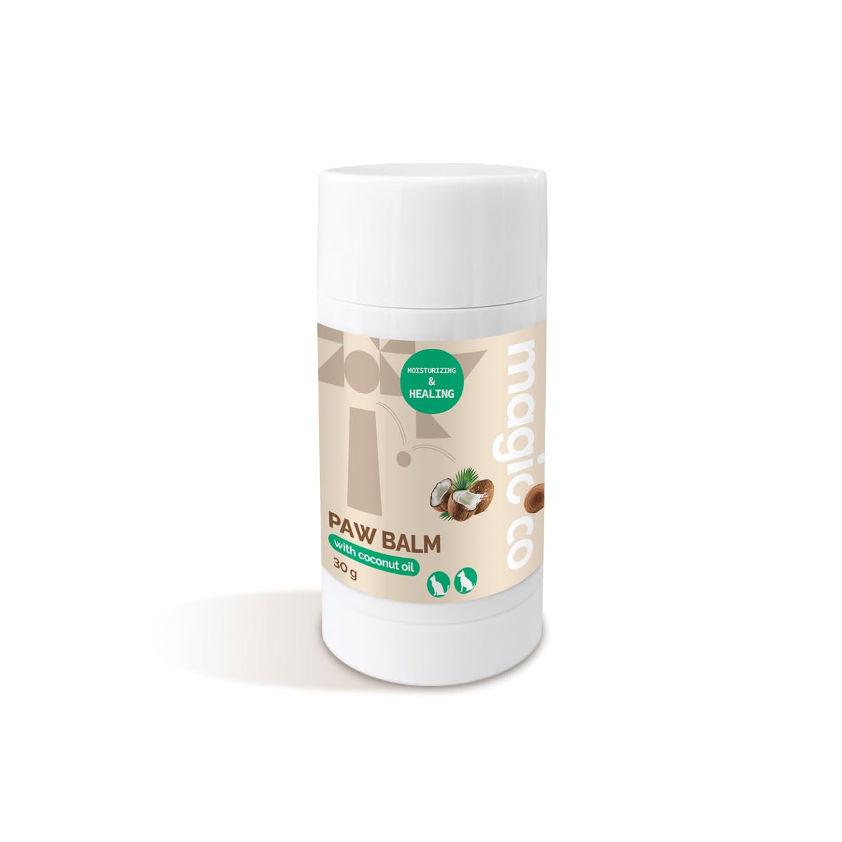 Magicoco Natural Coconut Oil Paw Balm for Dogs & Cats, Moisturising & Protective Paw Balm, Nose Balm,Vegan, Cruelty-Free, 30g