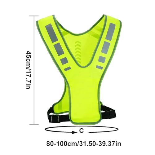 RUNQIN Reflektorweste, Flexibel Einstellbar Sicherheitsweste Fahrrad, Reflektierende Weste für Damen & Herren, Atmungsaktiv Laufweste Reflektoren Kleidung,Laufen Warnweste für Joggen Wandern Radfahren