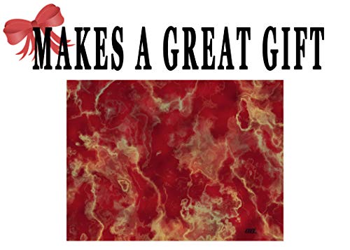 Dark Red And Yellow Marbled Stone Pattern Textured Marble Art Kitchen Glass Cutting Board Modern Decorative Gift Abstract Wavy Contrast Design #TOP3