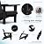 SERWALL HDPE Folding Adirondack Chair with Dual Cup Holder - Composite Adirondack Chair Set of 4- Black