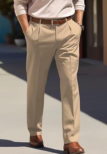 Men's Classic Fit Expandable Waist Dress Pants Business Formal Work to Weekend Trouser3