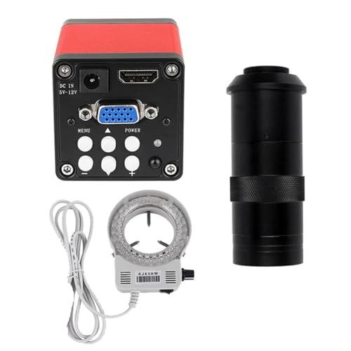 Microscope 13MP Monocular Microscope Digital Camera 130X 180X Adjustable Lens 56 LED Light(130X Lens Set)