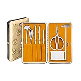 Ecoodisk Terreno de mariscos de 8 Piezas para Cubiertos de 8 Piezas para Amantes de los mariscos, Incluido el Martillo de Cangrejo/Horquilla/Hacha/Cuchillo/Cuchara/escorpión/Tijeras/Muelle