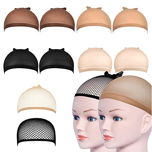 Wig Cap, Black Stocking Cap, Wig Retractable Nylon Wig Cap, Mixed 10 Mesh Wigs