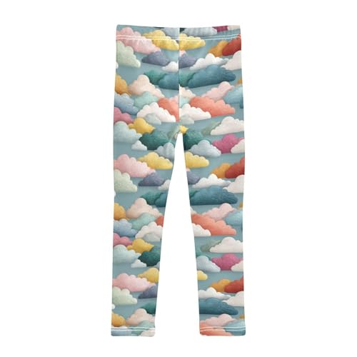 Girls Leggings Rainbow Clouds Soft Toddler Leggings for Girls Kids Pants Size 4T-10T2