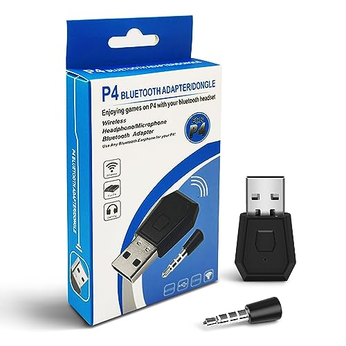 Generic Mini USB Bluetooth Adapter, USB Dongle Headphone and Microphone Receiver and Transmitter for PS4 (Black)