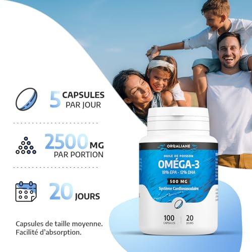 Omega 3-500 mg - 100 capsules - Orgaliane – Image 6