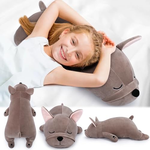 Image of Auspicious beginning 30'' Giant French Bulldog Plush Stuffed Animal- French Bulldog Dog Plush Pillow Plushies, Large Sleeping Body Pillow Dog Plushie Toy, Christams Birthday Gifts for Kids Girls Boys