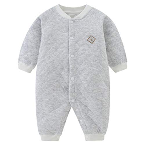 Hbysgj Baby Boys Girls Jumpsuit Unisex Long Sleeve Cotton One-Piece Coverall Spring Fall Outfit 0-36 Months Gray