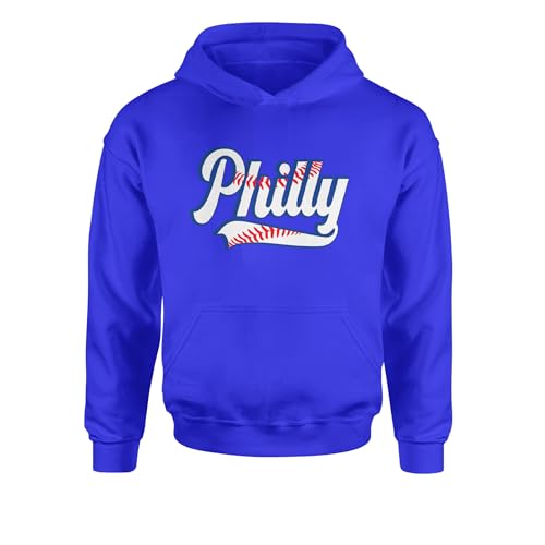 Philly Baseball Stitching Youth-Sized Hoodie, Soft Fleece, Graphic Design