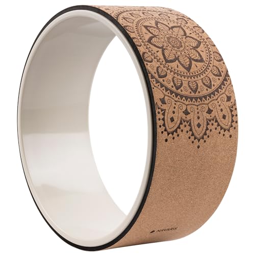 Navaris Cork Yoga Wheel - Enhances Flexibility & Pose...
