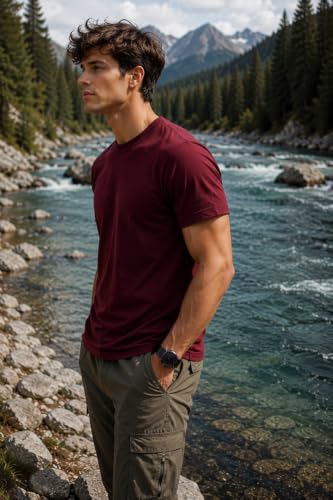 Image of INKKR Men's Solid Round Neck Half Sleeve Classic Cotton Bio-wash T-Shirt Combo | Crew Neck Cotton Tshirt for Men Combo