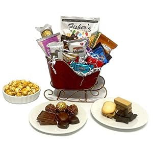 Joyful Sleigh bursting with gourmet chocolates, cookies, and crunches! Perfect for businesses, clients, employees, Christmas, New Year, thank you and more!