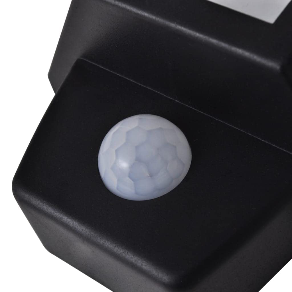 vidaXL 2x Solar Wandleuchte mit Bewegungssensor Solarleuchte Gartenlicht Solarstrahler Solarlampe Wandlampe Außenleuchte Außenlampe Schwarz