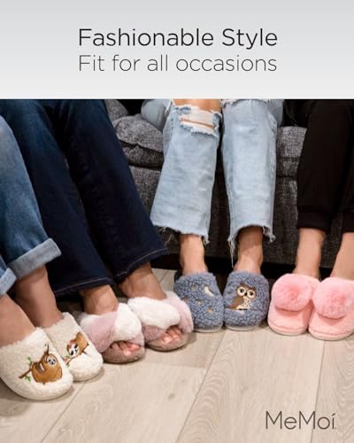 MeMoi Women's Snowman Ski-Sons Hard Bottom Plush Slippers4