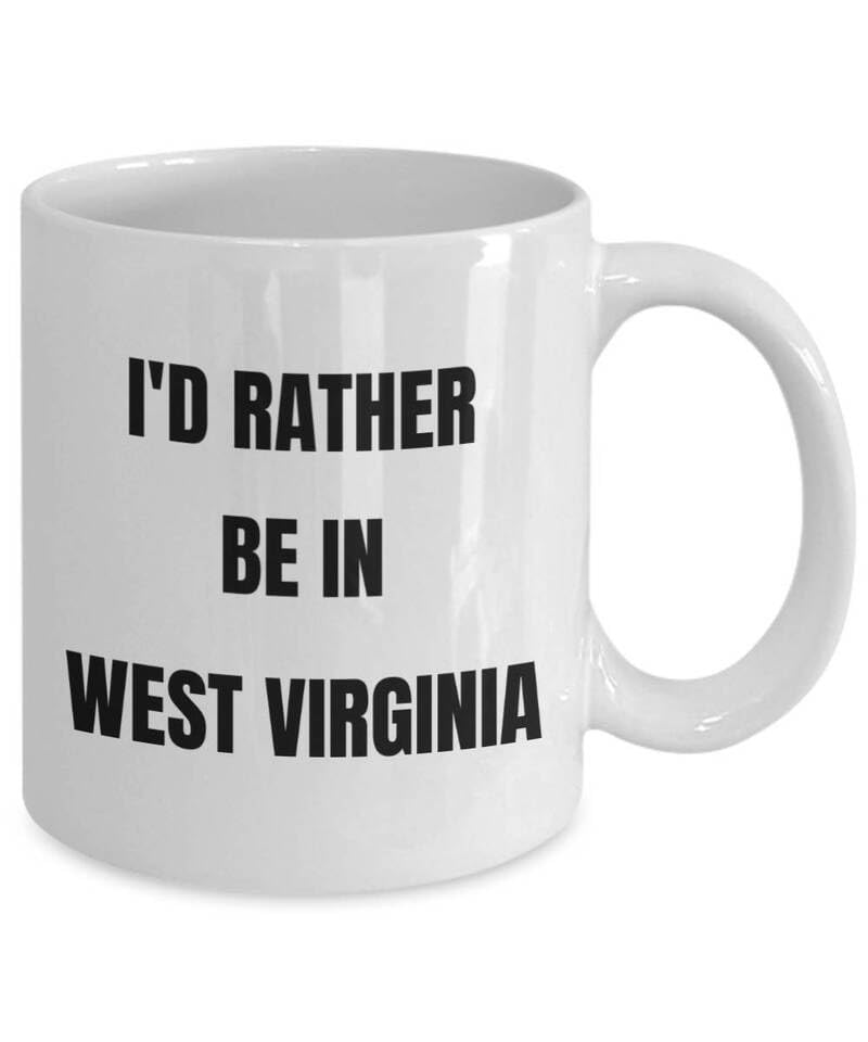 KALIDHAR West Virginia Mug - I'd Rather be in West Virginia - Coffee Cup Printed Coffee and Tea Ceramic Mug- 11OZ Ceramic Coffee Mug 7937