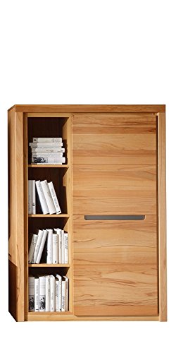 Preisvergleich Produktbild trendteam smart living Wohnzimmer Highboard Schrank Zino, 98 x 139 x 37 cm in Korpus Kernbuche (Nb.), Front Kernbuche Massiv mit vier offenen Fächer