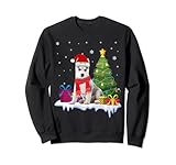siberian husky cucciolo natale luci albero neve divertente felpa