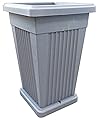 Glooke Selected Vaso Piramide 40X40X59 con Sottovaso Grigio Articolo 31907 per Piante E Fiori, Multicolore, Unica