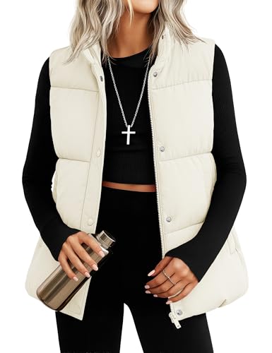 ジャケット・アウター YuyuuCOCOON COAT PADDING VEST YUCOLEN Down Puffer Vest for Women Warm Winter Quilted Padded