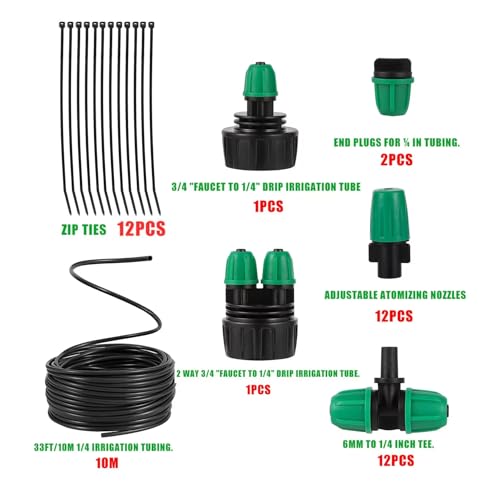 Image of 1 /4 inch Lock Barbed Misting Cooling Drip Irrigation System