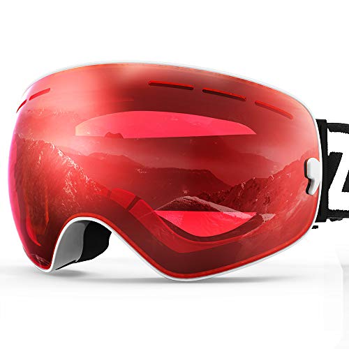 ZIONOR X Ski Snowboard Snow Goggles OTG Design for Men Women with Spherical