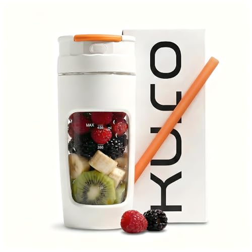 Kuro Portable Blender, 600ml, Leakproof Lid & Slip Sprout, Personal Smoothie Maker, For Protein Shakes, Smoothies, Fresh Juice and Other Beverages, Mini Mixer with USB-C Charger, Travel or Daily Use