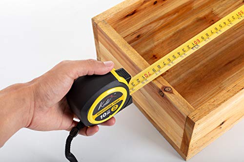 33 Foot (10M) Measuring Tape By Kutir - Easy To Read Both Side Dual Ruler, Retractable, Heavy Duty, Magnetic Hook, Metric, Inches And Imperial Measurement, Shock Absorbent Rubber Case #TOP6