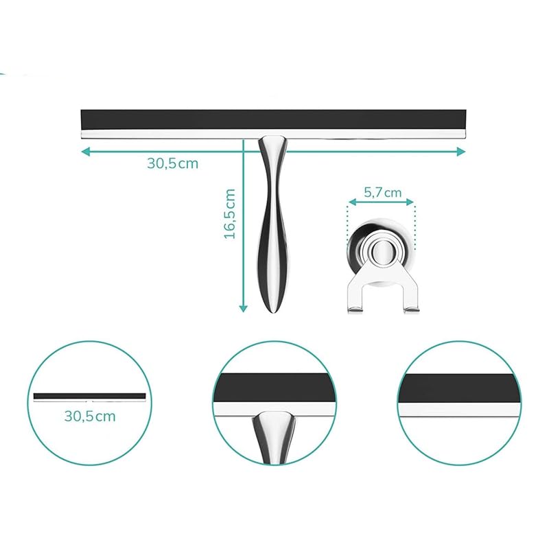 Lavavetri, Tergipavimento for doccia extra largo in acciaio inossidabile da 30,5 cm