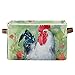 DOMIKING Cestino rettangolare Aniaml Gallo Fiori Cesto con Maniglie, Stoccaggio per la scuola materna, cesto per la biancheria, borsa per libri, cesti regalo