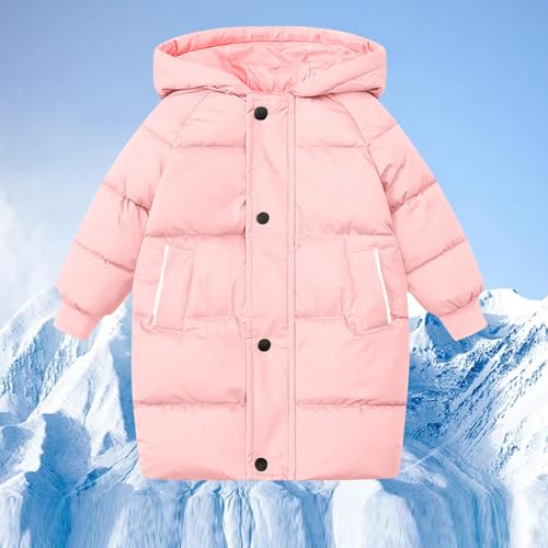 Girls Winter Coat Heavyweight Hooded Puffer Jacket Kids Windproof Warm Solid Quilted Padded Down Jackets with Pockets2