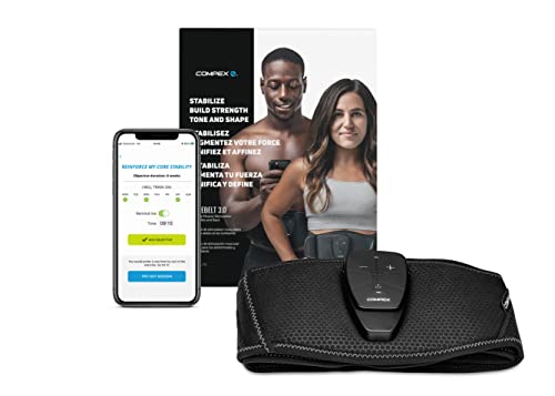 Compex Cinturón 3.0 con 4 electrodos Corebelt para electroestimulación muscular 3