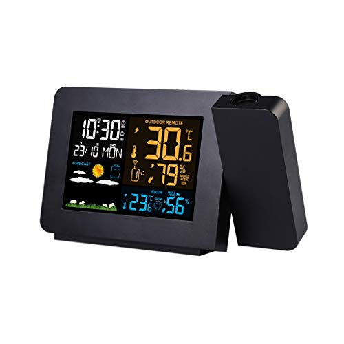 Digital Radio Projektionswecker Wetterstation Mit Temperatursensor Bunte LCD-Anzeige Wettervorhersage