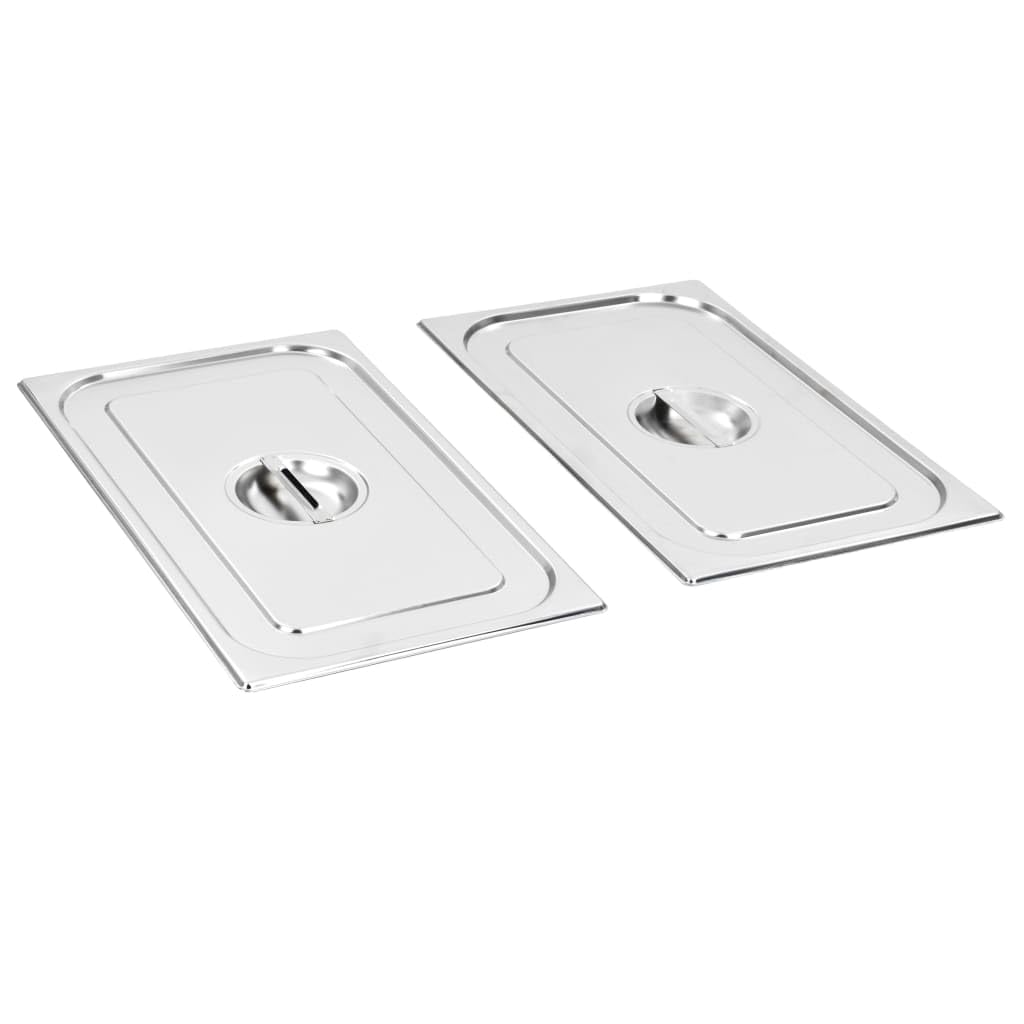 Coperchi per contenitori GN 1/1 in acciaio inox, 2 pezzi, copertura adatta per contenitori da buffet e contenitori scaldavivande per catering, gastronomia, ristorante e mensa