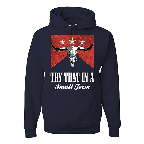 wild custom apparel Try That in A Small Town American Grey Flag Disstressed Mens Hoodies