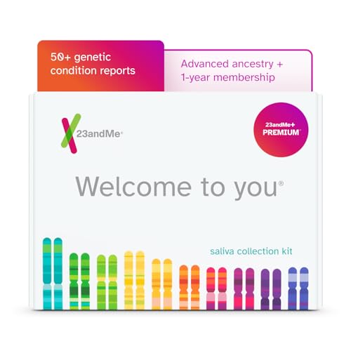 23andMe+ Premium Membership Bundle - DNA Kit with Personal Genetic Insights Including Health + Ancestry Service Plus 1-Year Access to Exclusive Reports (Before You Buy See Important Test Info Below)