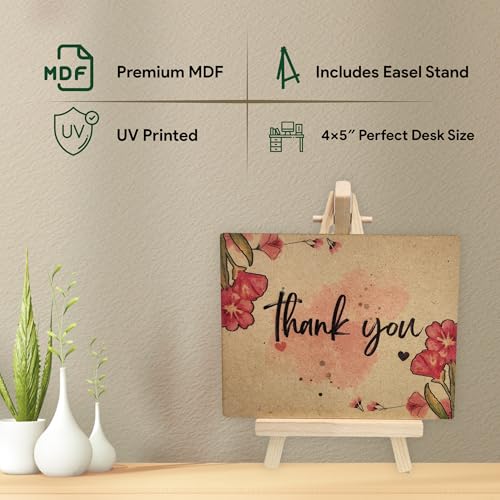 tinydabba Wooden Thank You Plaque with Easel – Gratitude Decor by tinydabba - 6