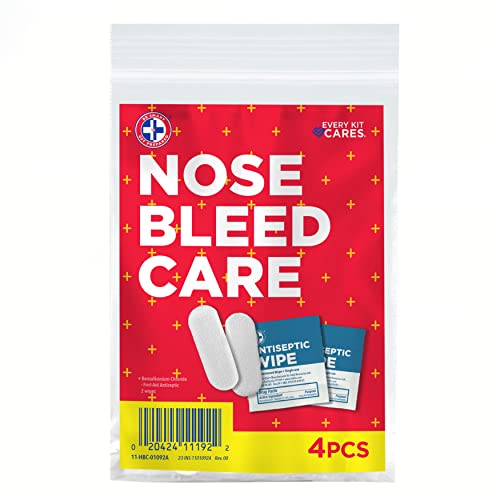 Be Smart Get Prepared Quick Seal Nosebleed Kit, Red, 4 Piece Set