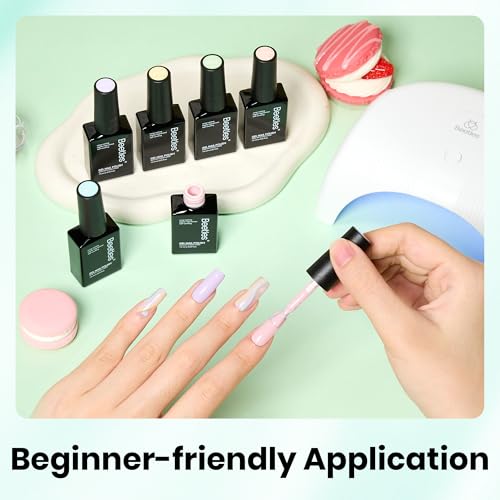 Image of Beetles Pastel Gel Polish Set - Afternoon Desserts Collection, 6 Colors Pastel Purple Yellow Blue Pink Trendy Colors Uv LED Lamp Salon DIY at Home Nails Gifts for Women Nails