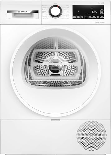 Bosch WQG133DTFR, Série 6, Sèche linge, Pompe à chaleur, 8 kg, Blanc