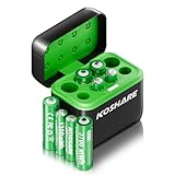 KOSHARE Rechargeable AA AAA Batteries Lithium with Charger,8Pcs 1.5V Li-ion Batteries with 4 * 3700mWh AA and 4 * 1300mWh AAA,1200 Cycles,Pre-Charge,Type-C and 8 Slot Charger