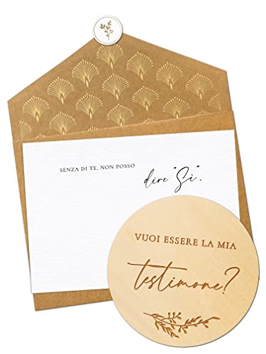 Joli Coon Vuoi essere la mia testimone carta di legno con busta...