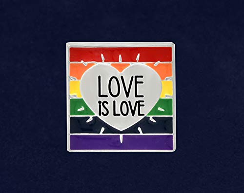 Image of Fundraising For A Cause | Rainbow Love is Love Pins- Heart LGBTQ Pride Pins for Men & Women