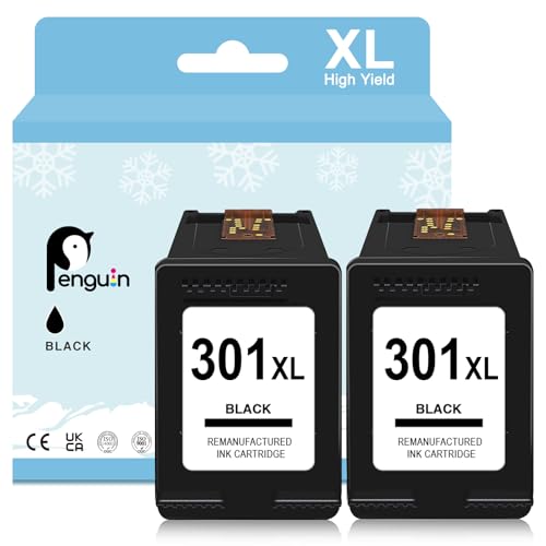 Penguin 301 XL Druckerpatronen für HP 301XL für Deskjet 1000 2000 2050 3050 Envy 4500 5530 Officejet 2620 4630 Wiederaufbereitete Patronen(2 Farbe)